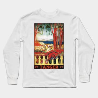 Moroccan Travel Poster: Tangier Long Sleeve T-Shirt